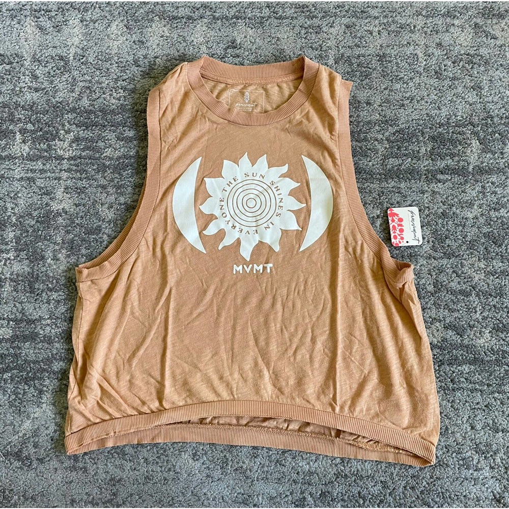 FP Movement Womens XS Tank Orange Crop Sunshine Activewear Lightweight NWT N4